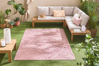 Alfombra interior y exterior con estampado abstracto Santorini Rose: SAN988ROS Alfombras Nazar