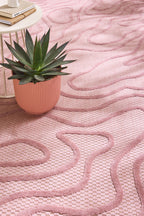 Alfombra interior y exterior con estampado abstracto Santorini Rose: SAN988ROS Alfombras Nazar