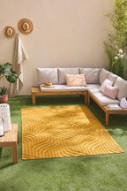 Alfombra con estampado gráfico para interior y exterior Santorini Yellow: SAN989JAU Alfombras Nazar