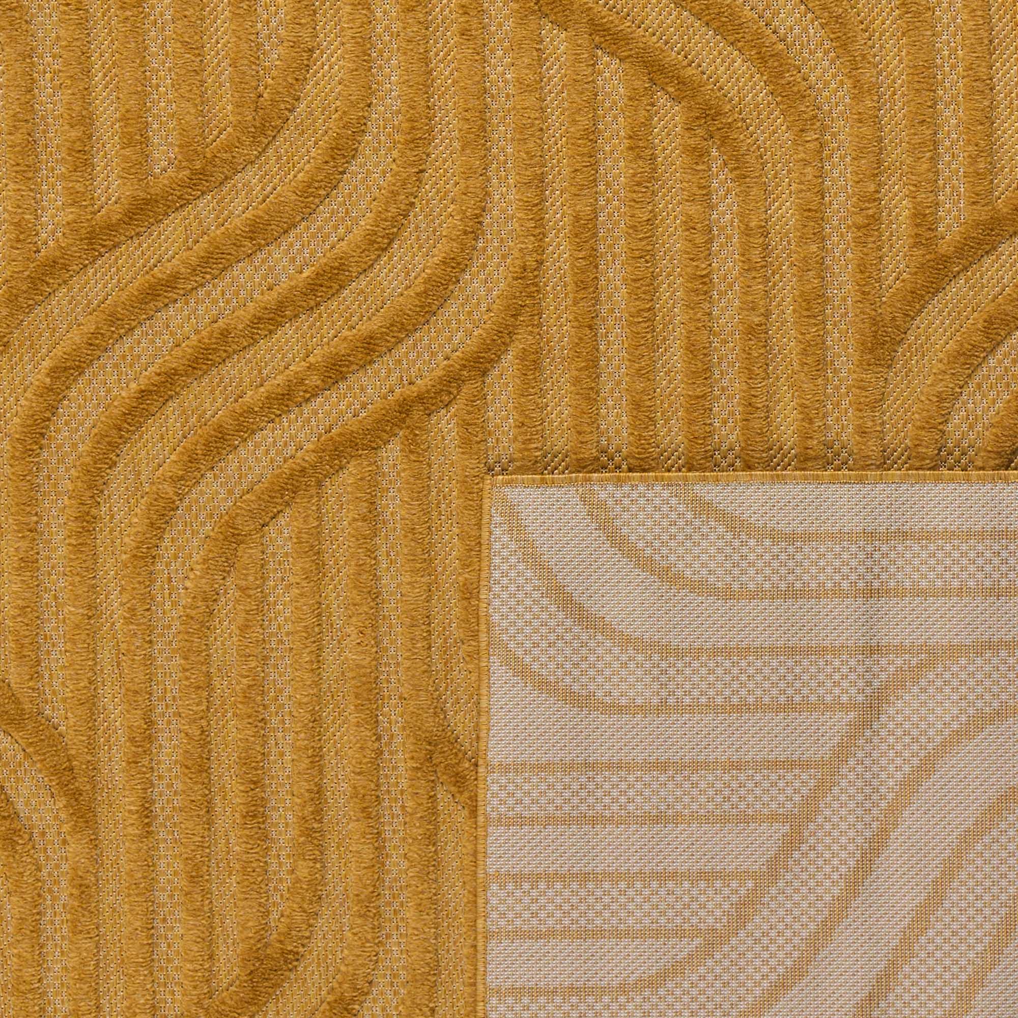 Alfombra con estampado gráfico para interior y exterior Santorini Yellow: SAN989JAU Alfombras Nazar