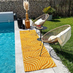 Alfombra con estampado gráfico para interior y exterior Santorini Yellow: SAN989JAU Alfombras Nazar