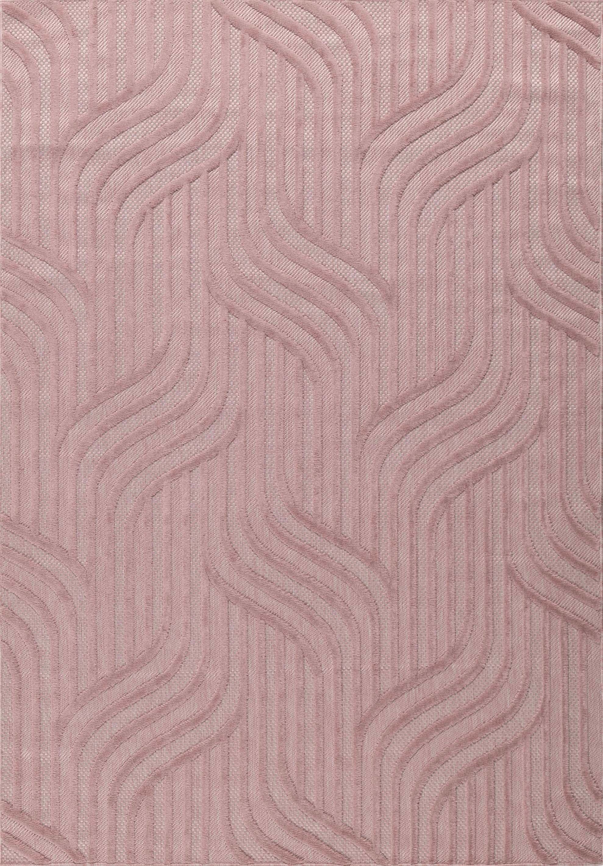 Santorini 989 Rug - Graphic Pattern - Pink - Indoor / Outdoor