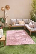 Santorini 989 Rug - Graphic Pattern - Pink - Indoor / Outdoor