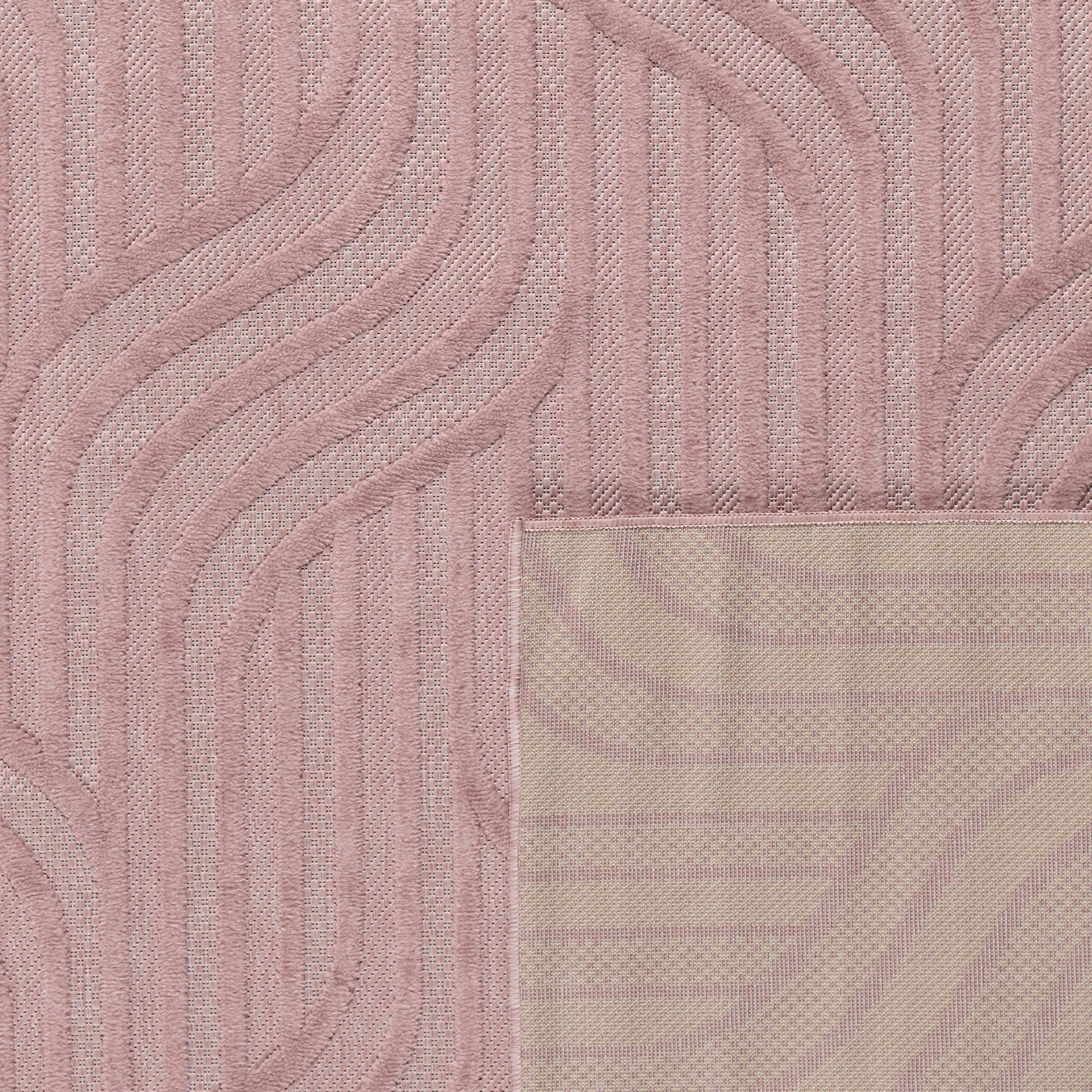 Santorini 989 Rug - Graphic Pattern - Pink - Indoor / Outdoor
