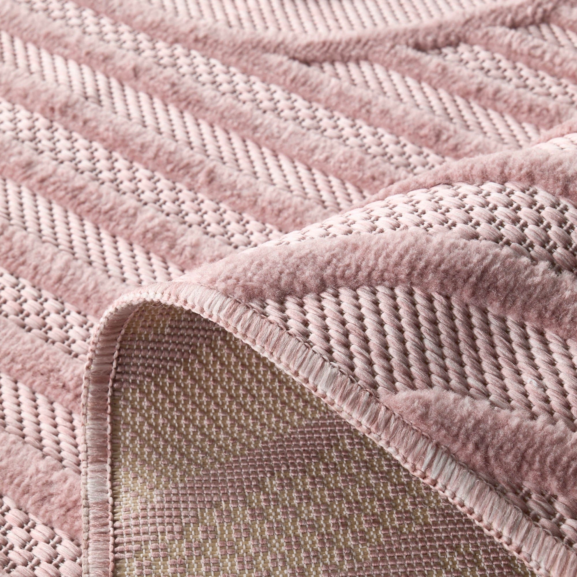 Santorini 989 Rug - Graphic Pattern - Pink - Indoor / Outdoor