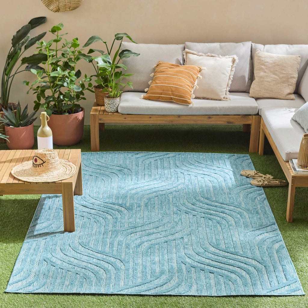 Santorini - Tapis D'Intérieur/Extérieur - Polypropylène - Turquoise