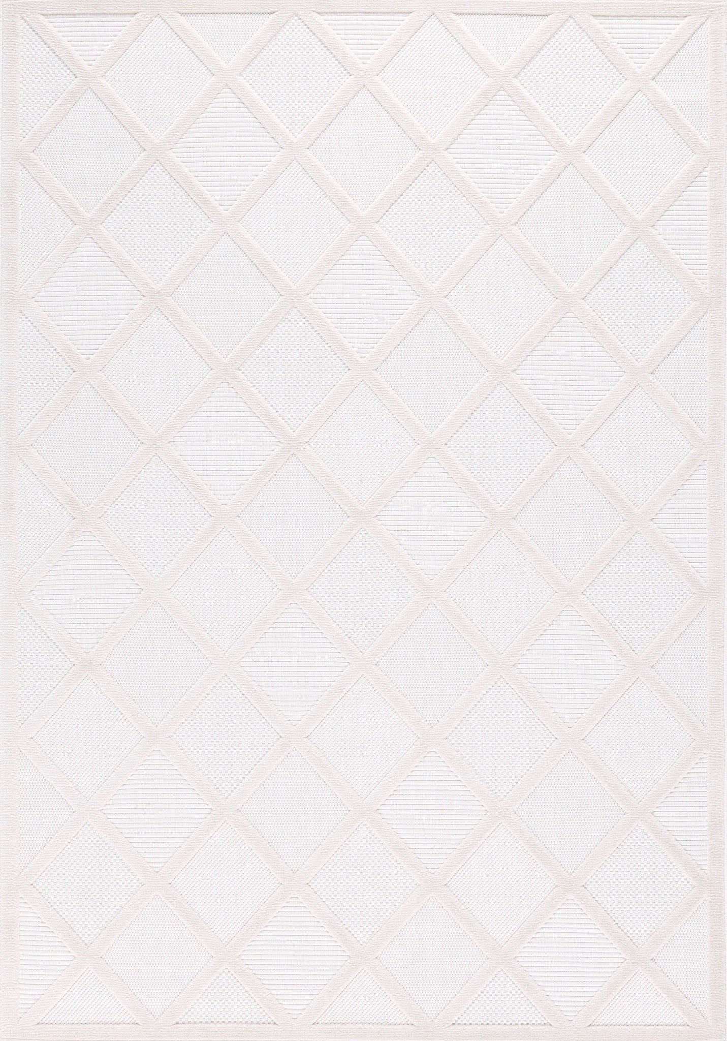 Alfombra Santorini 991 - Estampado gráfico - Blanco - Interior / Exterior