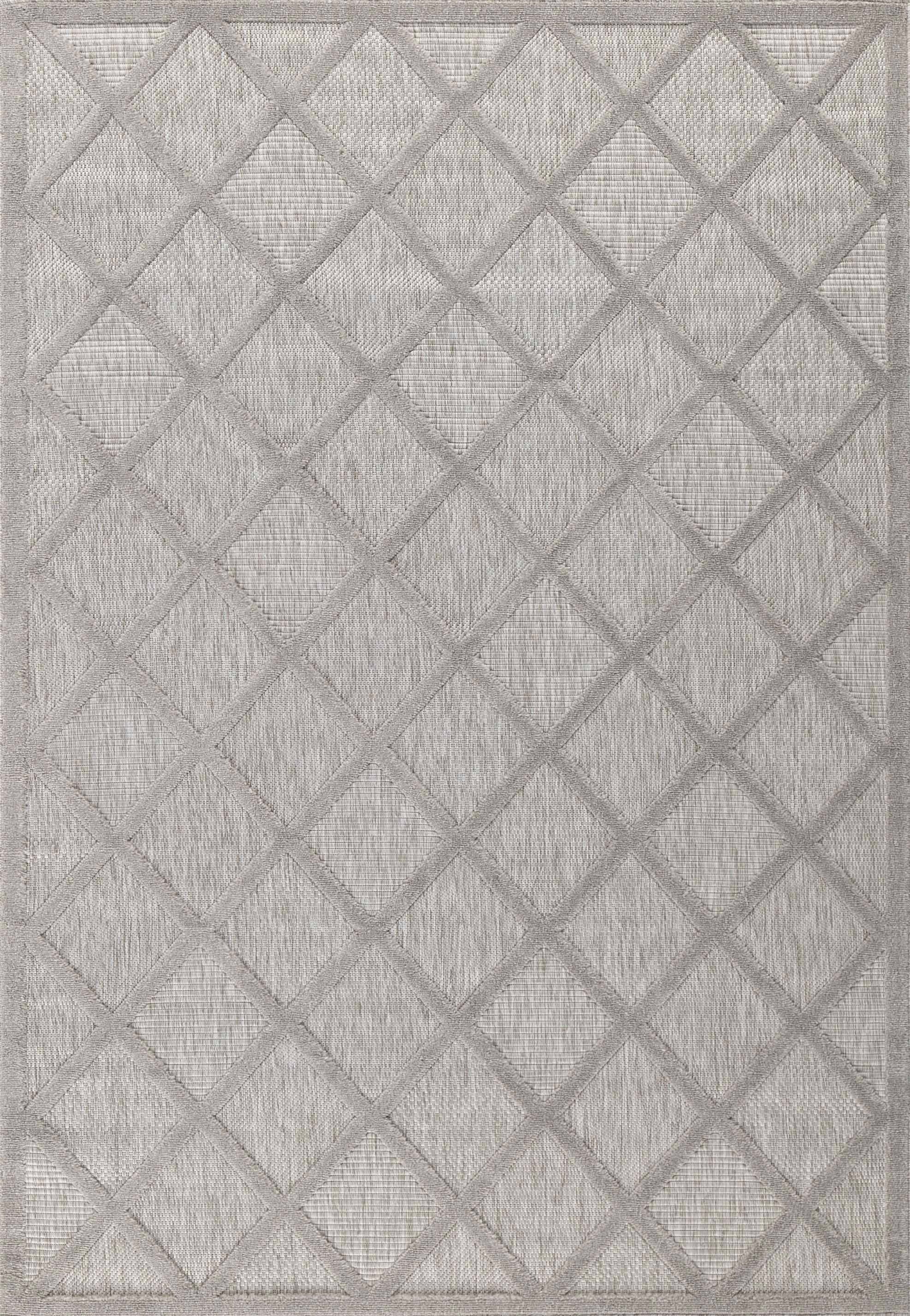 Santorini 991 Rug - Graphic Pattern - Gray - Indoor / Outdoor