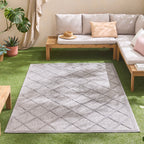 Santorini 991 Rug - Graphic Pattern - Gray - Indoor / Outdoor