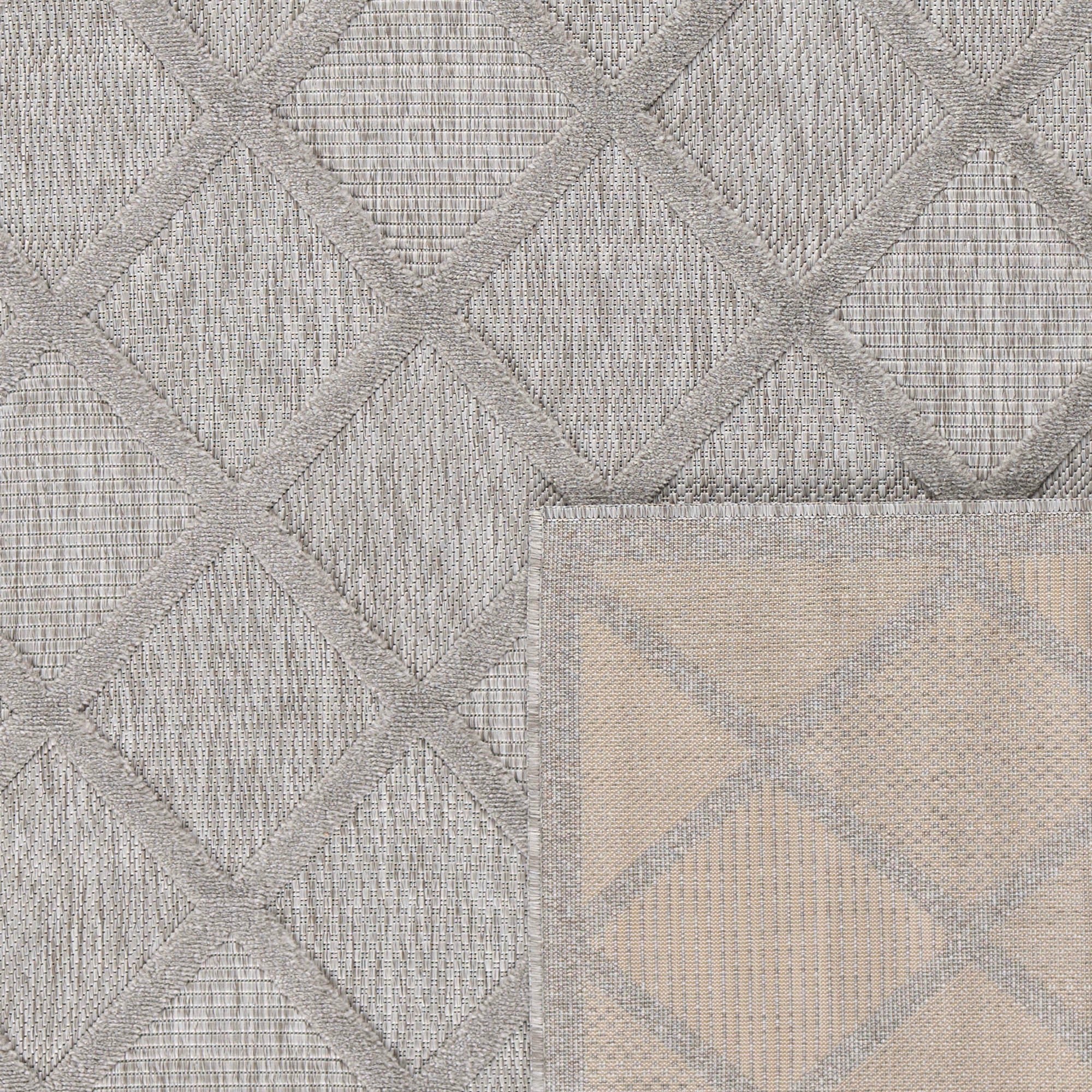 Santorini 991 Rug - Graphic Pattern - Gray - Indoor / Outdoor