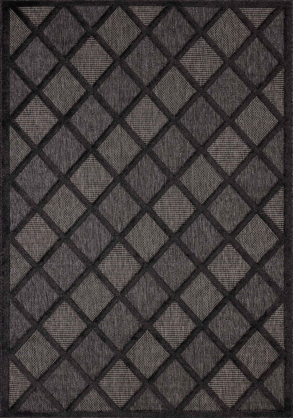 Alfombra Santorini 991 - Diseño Gráfico - Negro - Interior / Exterior