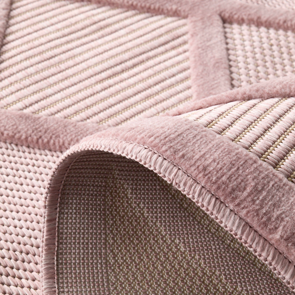 Santorini 991 Rug - Graphic Pattern - Pink - Indoor / Outdoor
