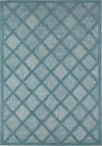 Santorini 991 Rug - Graphic Pattern - Turquoise - Indoor / Outdoor