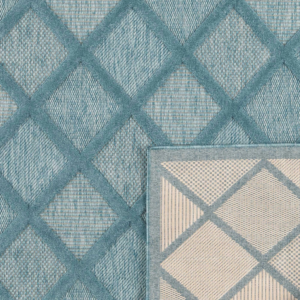 Santorini 991 Rug - Graphic Pattern - Turquoise - Indoor / Outdoor