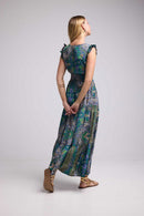 Robe Longue Sans Manche - Bandana Vert Bleu