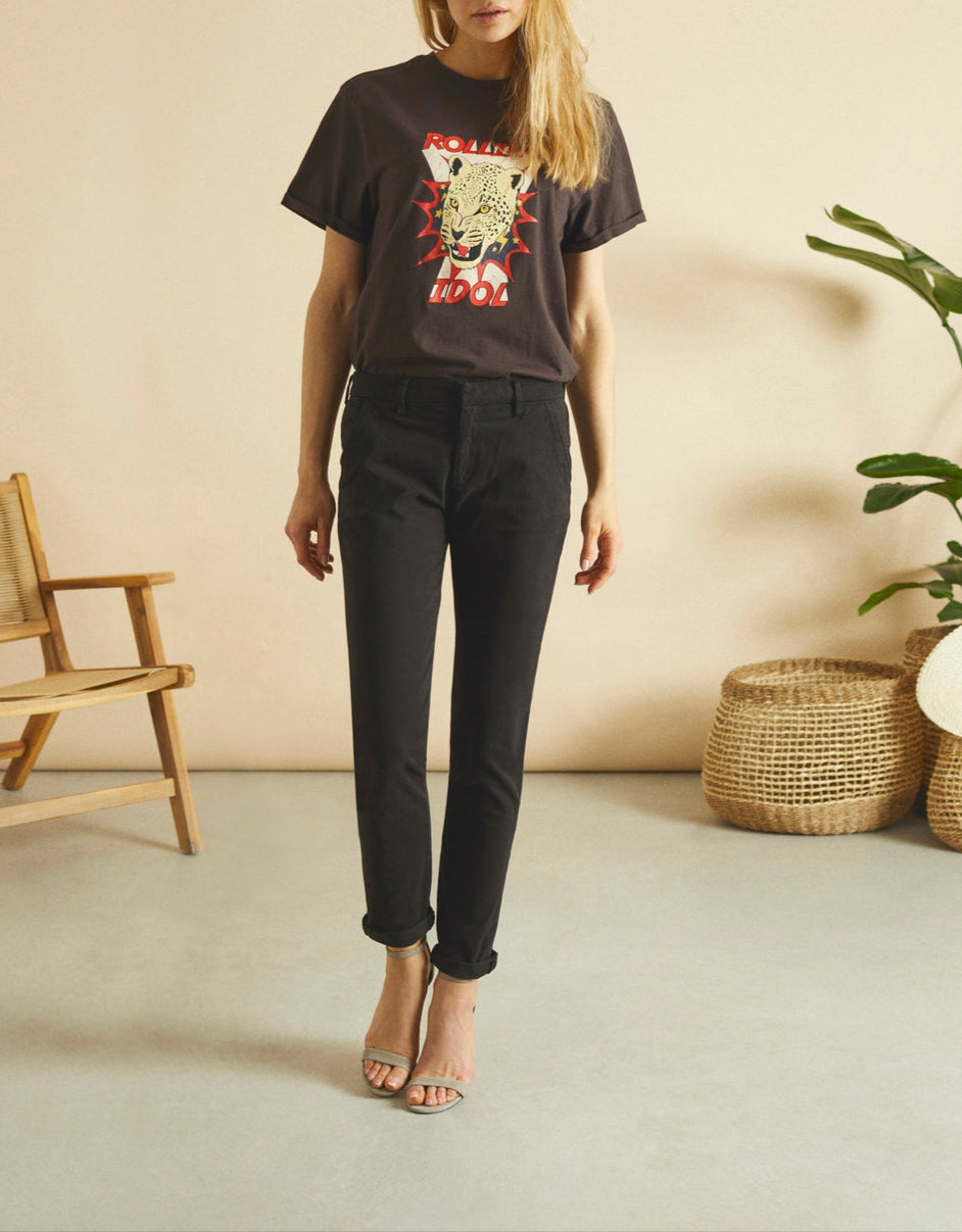 Sandy 2 Basic Chino Trousers - Black - Women