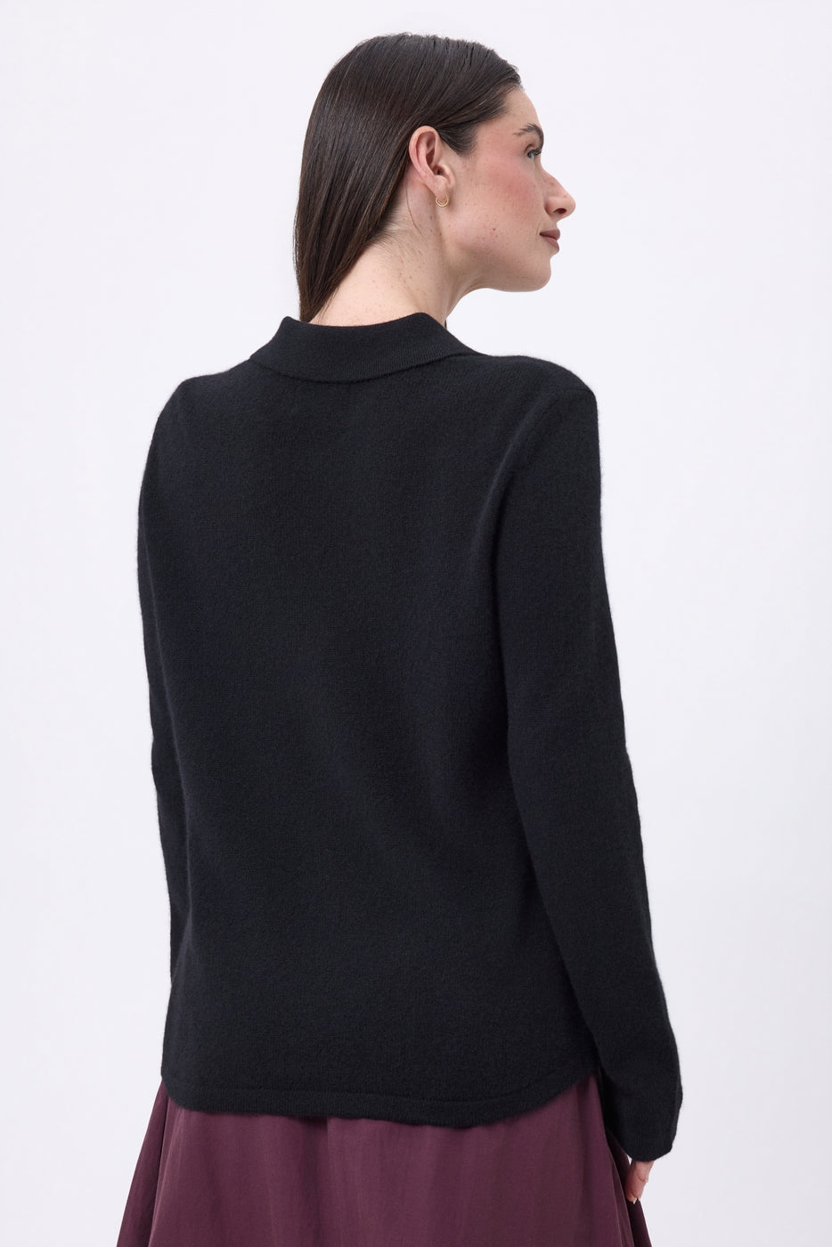 Chemise À Franges Devant Santa - Noir - Femme - 100% Cachemire