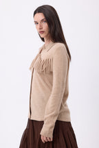Chemise À Franges Devant Santa - Beige Creme - Femme - 100% Cachemire