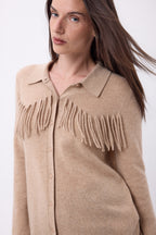 Chemise À Franges Devant Santa - Beige Creme - Femme - 100% Cachemire