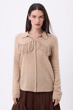 Chemise À Franges Devant Santa - Beige Creme - Femme - 100% Cachemire