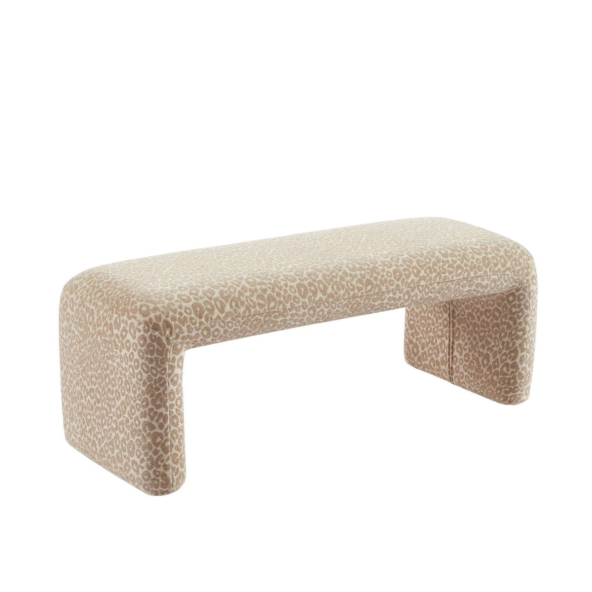 Saran - Banc - Tissu Léopard - Beige