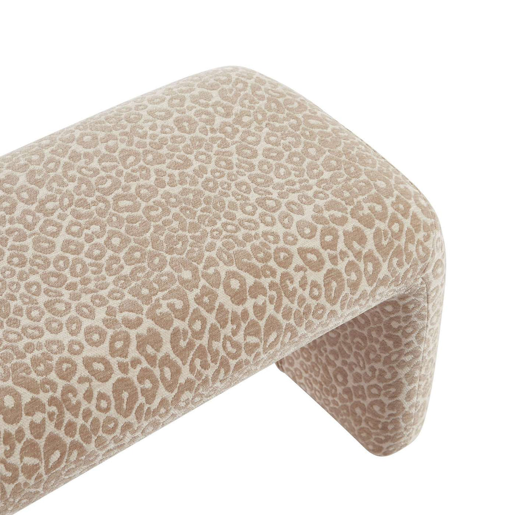 Saran - Banc - Tissu Léopard - Beige