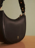 SAULA LEATHER HALF MOON BAG PETITE MENDIGOTE