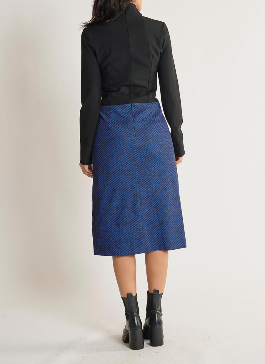 Vestido Largo - Negro / Azul - Mujer