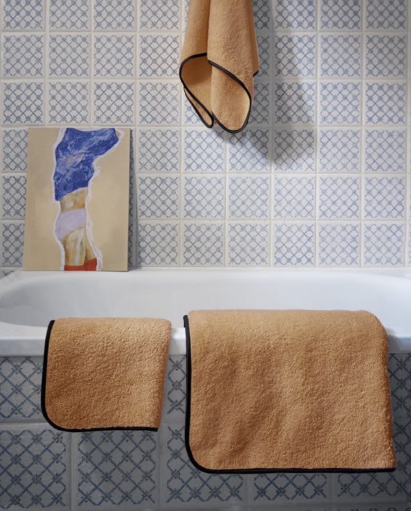 Serviette Bain - Macchiato Liseré Noir