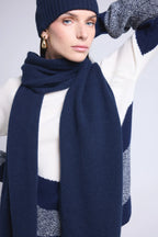 Bufanda Estola Unisex Scarf en Cachemira - Azul Marino - Mixto