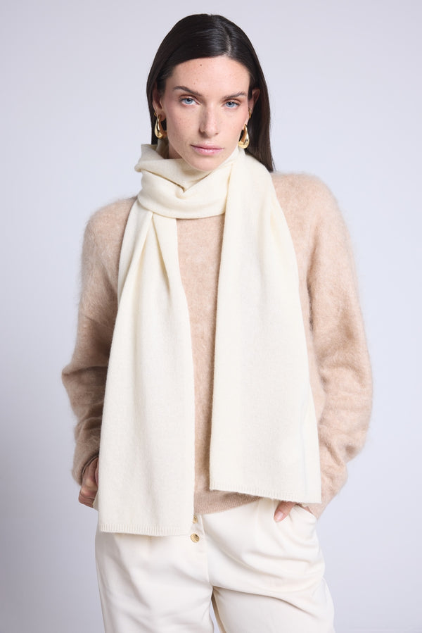 Echarpe Etole Unisexe Scarf En Cachemire - Blanc - Mixte - 100% Cachemire