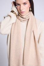 Echarpe Etole Unisexe Scarf - Beige Creme - Mixte - 100% Cachemire
