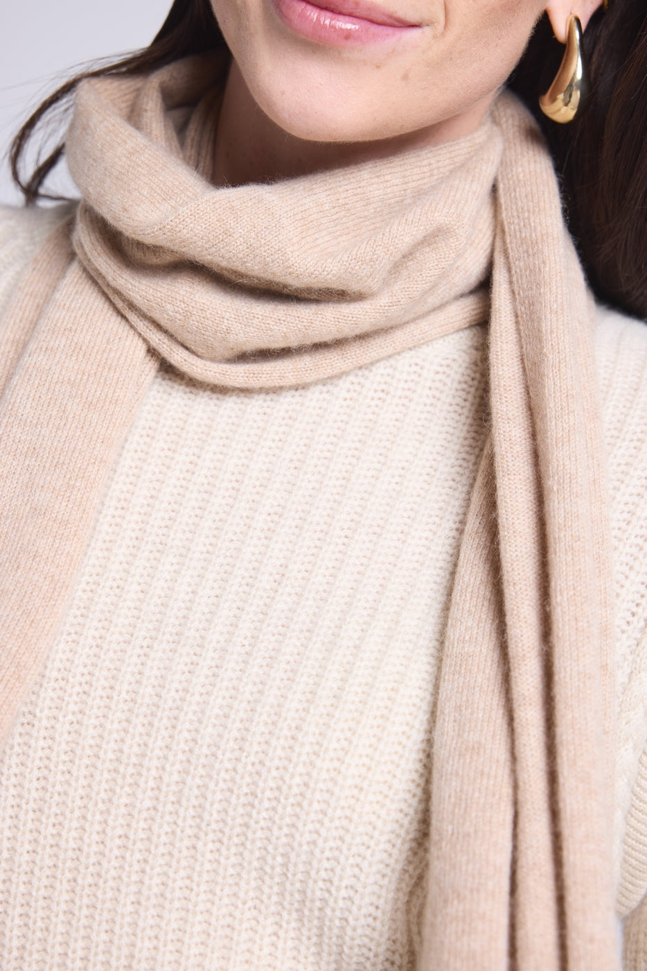 Echarpe Etole Unisexe Scarf - Beige Creme - Mixte - 100% Cachemire