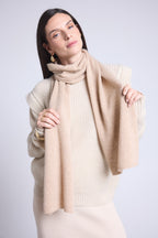 Echarpe Etole Unisexe Scarf - Beige Creme - Mixte - 100% Cachemire