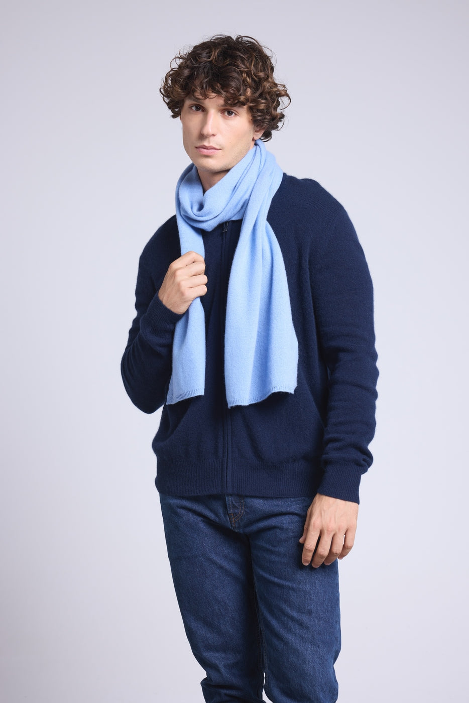 Echarpe Etole Unisexe Scarf - Bleu Ciel - Mixte - 100% Cachemire
