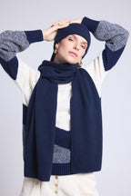 Bufanda Estola Unisex Scarf en Cachemira - Azul Marino - Mixto