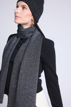 Echarpe Etole Unisexe Lurex Scarf - Noir Lurex Argente - Mixte