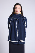 Echarpe Etole Surpiqures Scarf - Bleu Marine Blanc - Mixte