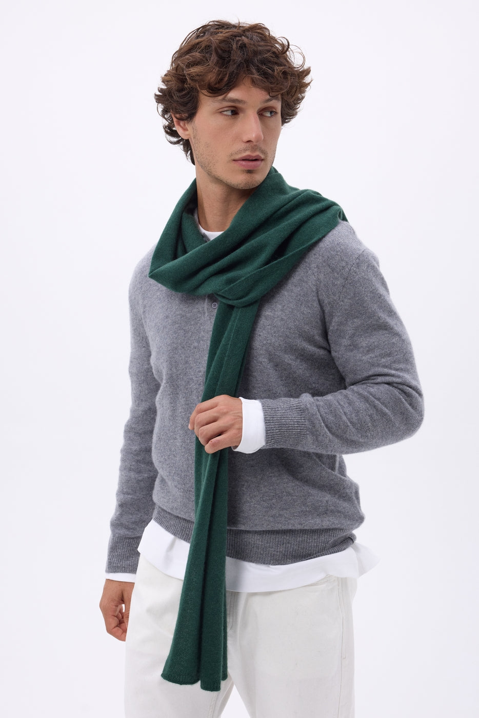 Echarpe Etole - Vert Bouteille - Mixte - 100% Cachemire