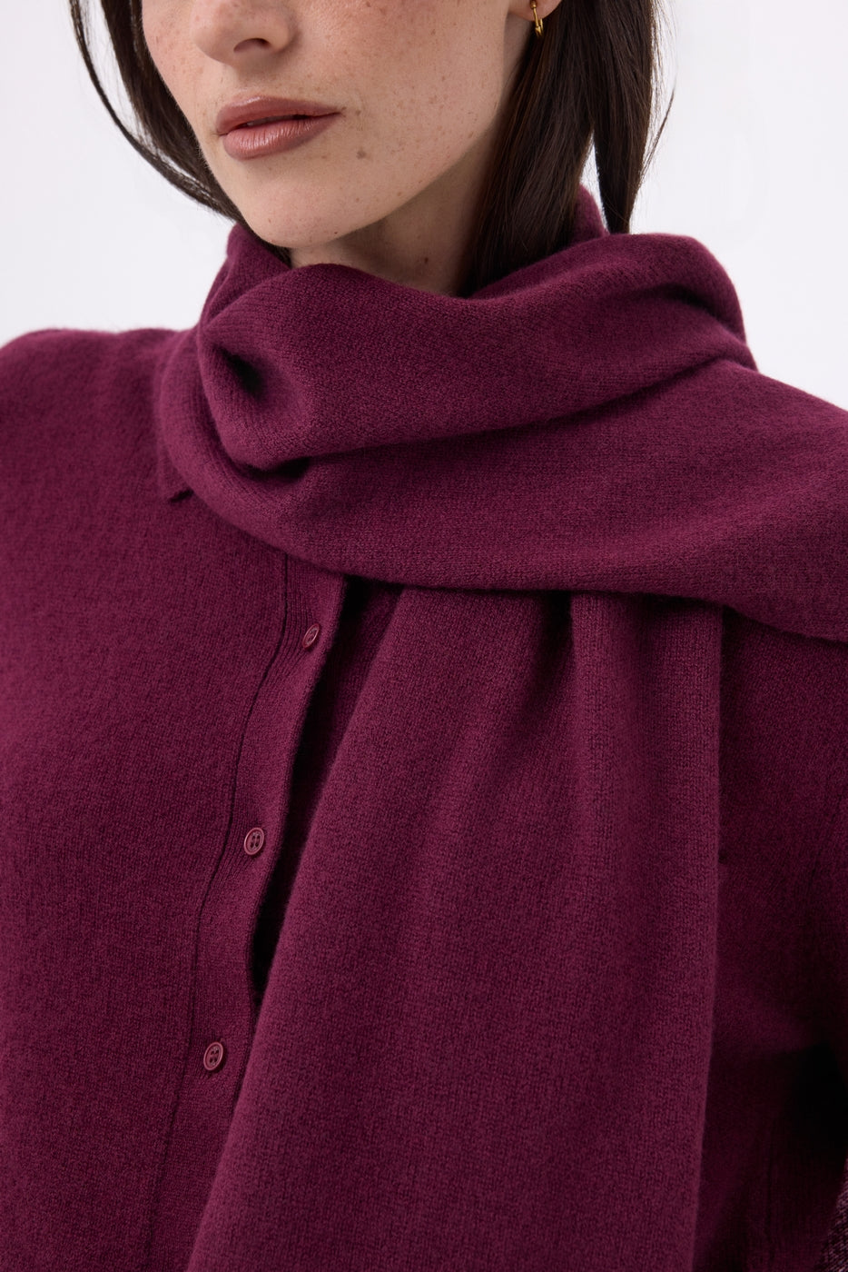 Sciarpa stola - Vinaccia - Unisex - 100% Cashmere