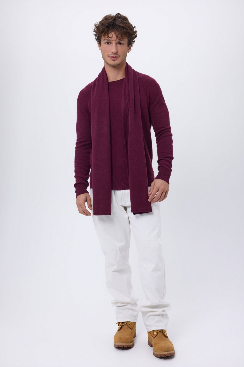 Sciarpa stola - Vinaccia - Unisex - 100% Cashmere