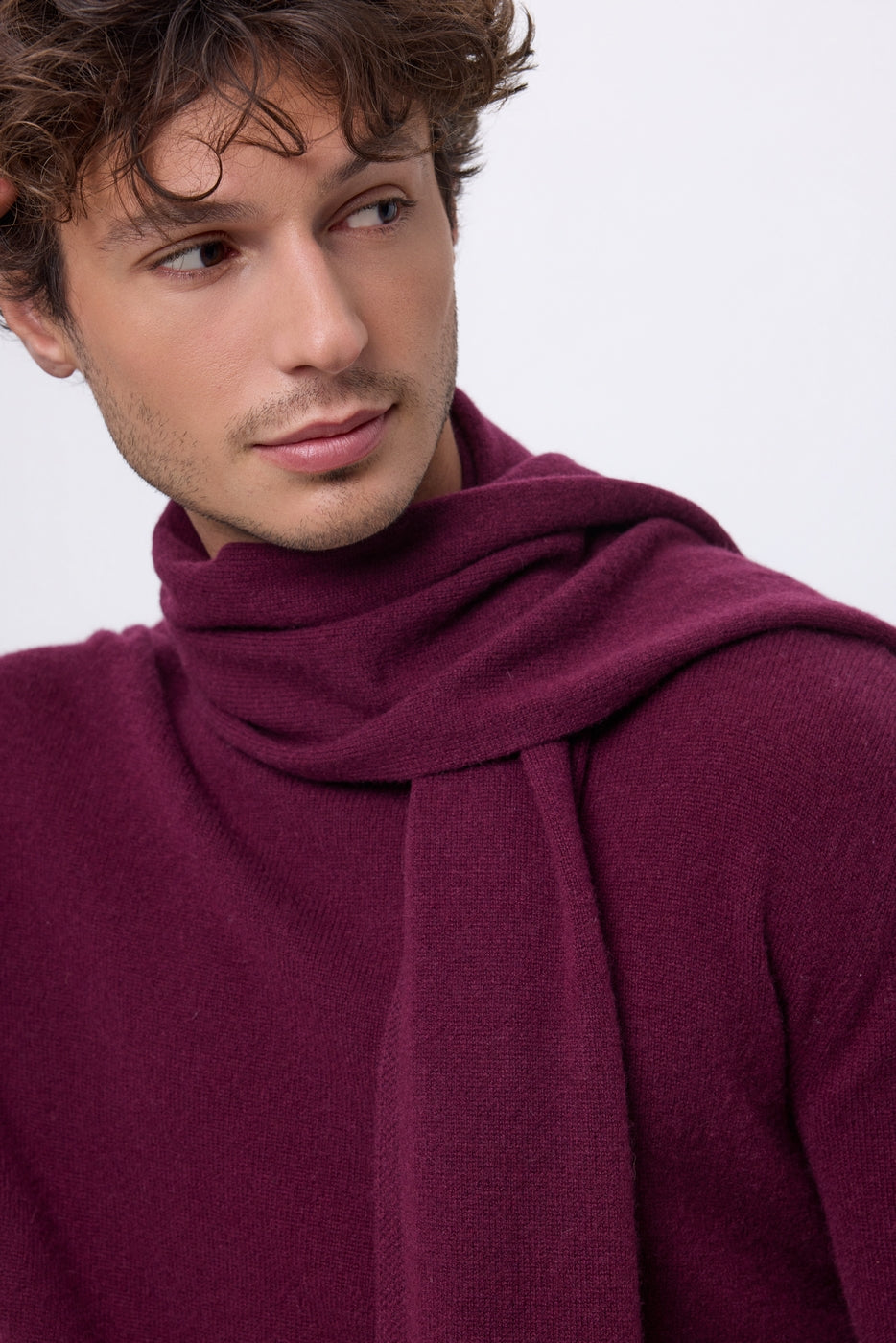 Sciarpa stola - Vinaccia - Unisex - 100% Cashmere
