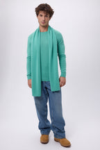 Sciarpa stola - Verde pastello - Unisex - 100% cashmere
