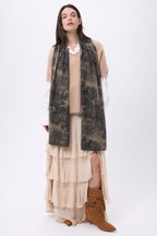 Sciarpa Stampata Jungle TJ - Khaki Melange - Unisex - 100% Cashmere
