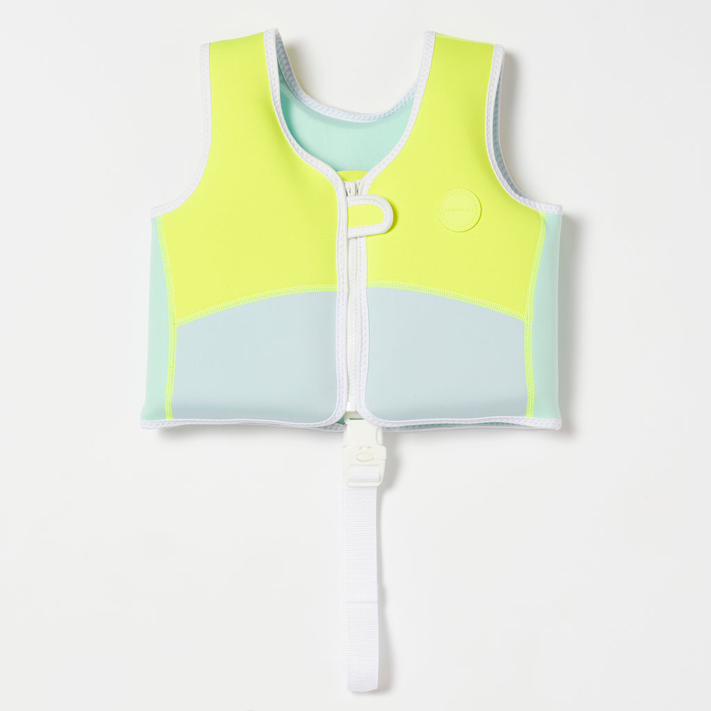 Salty The Shark 2-3 Aqua Neon Yellow Swimming Vest