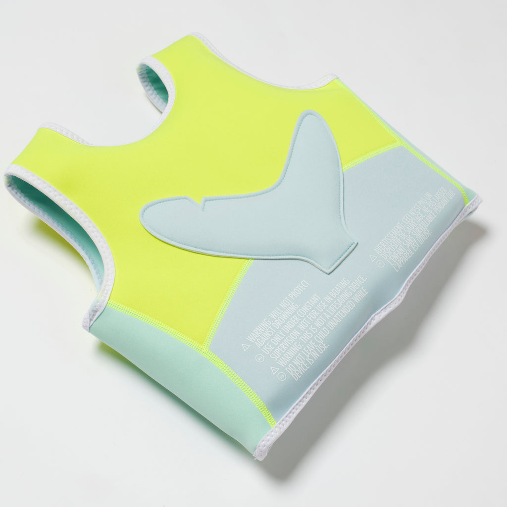 Salty The Shark 2-3 Aqua Neon Yellow Swimming Vest