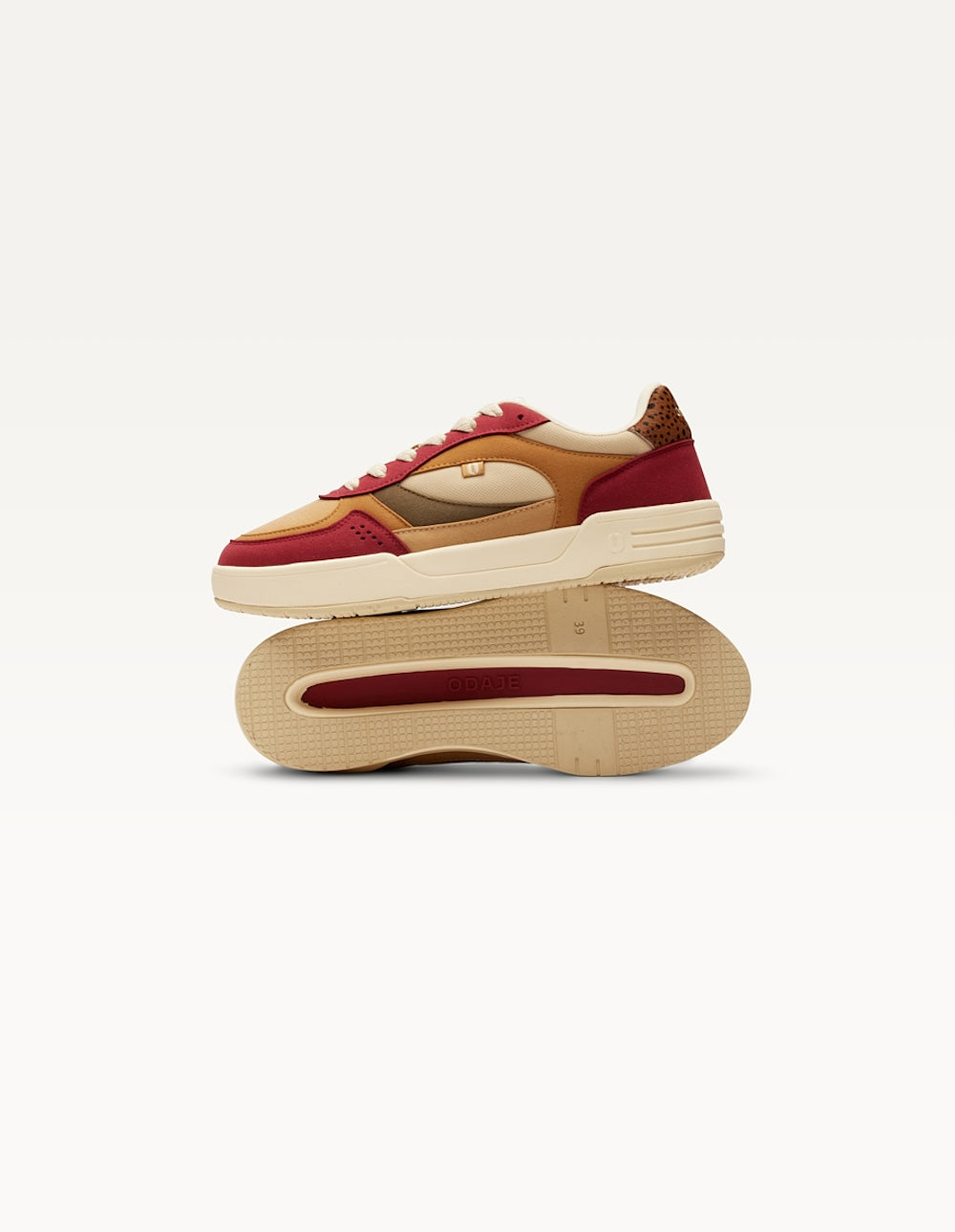 Axelle Low-Top Sneakers - Burgundy Amber Beige - Women's