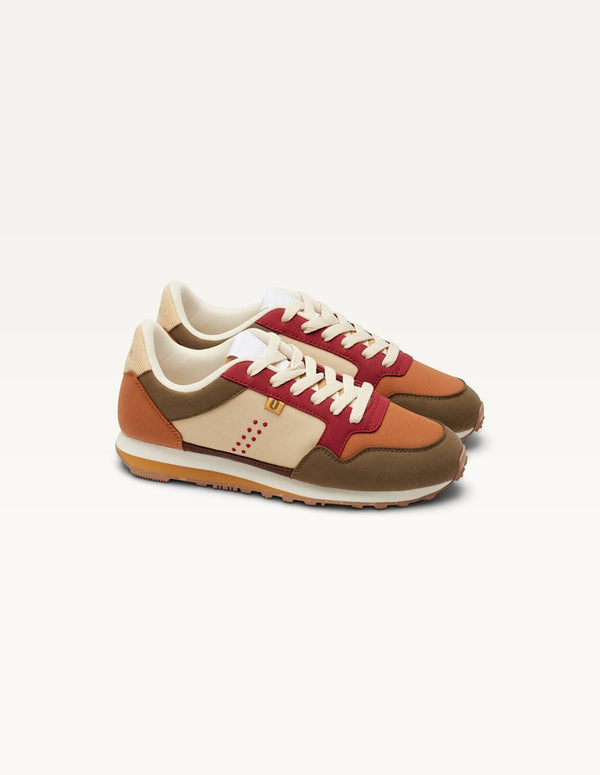 Gabrielle Low Sneakers - Khaki Cognac Bordeaux - Women