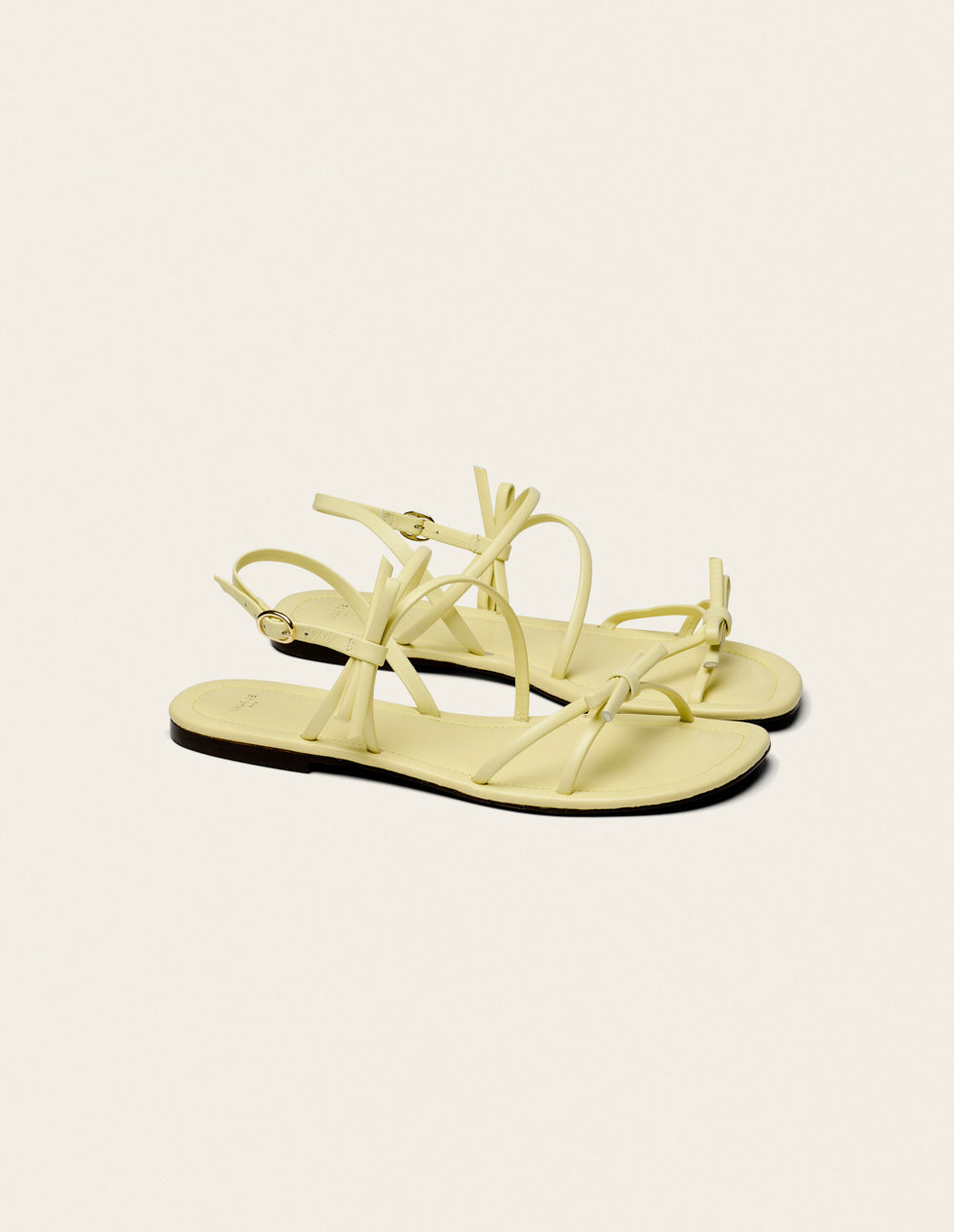 Sandales Nilu - Cuir Jaune Pastel - Femme