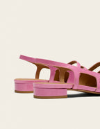 Ballerines Soli - Cuir Verni Plisse Rose - Femme